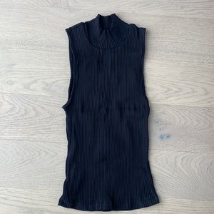 Wilfred Free ribbed sleeveless mock neck top